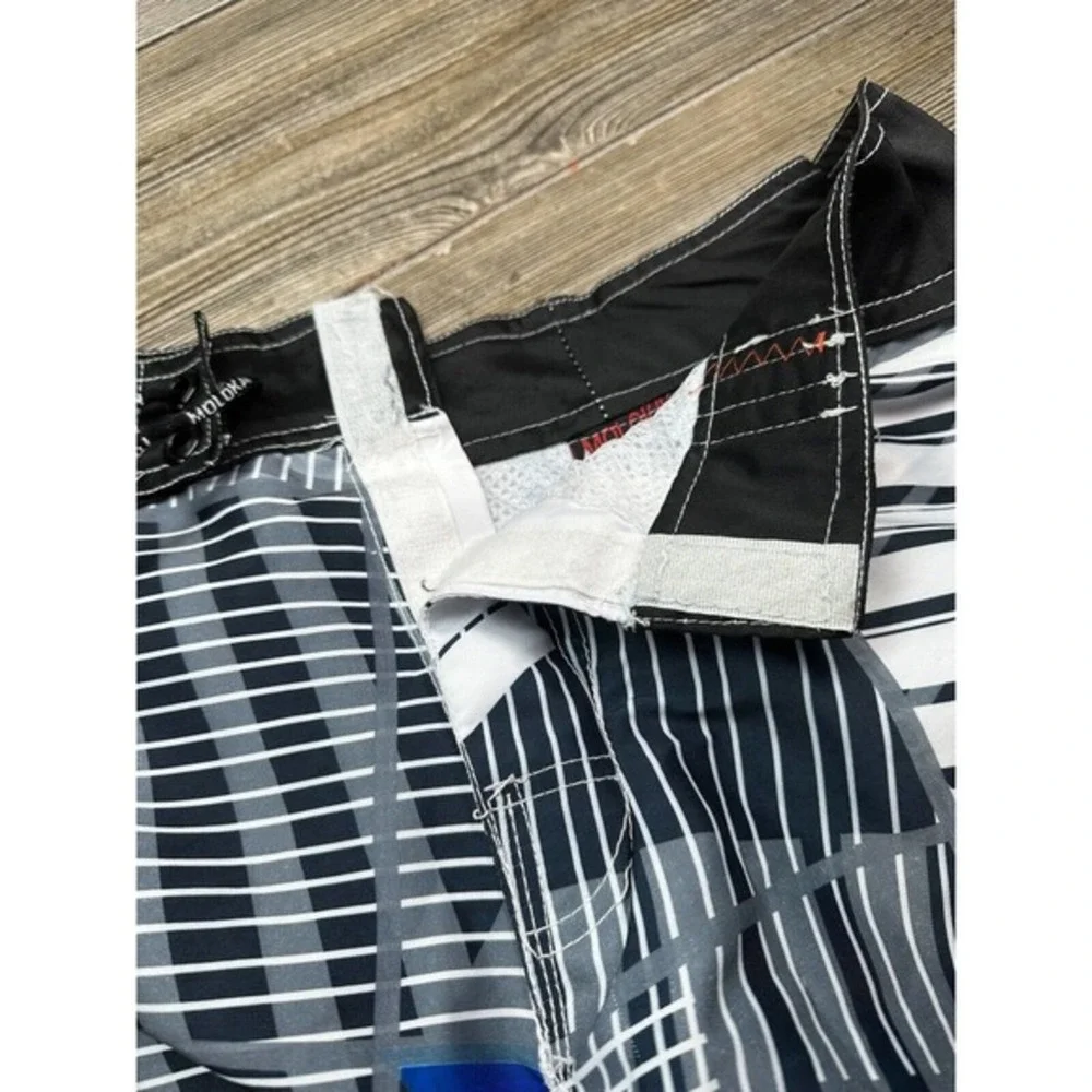 MOLOKAI Surf Co.‎ Board Shorts Lined hook and loop Blue white 40